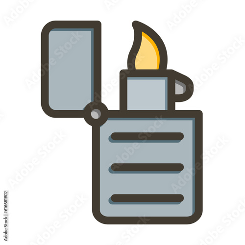 Lighter Vector Thick Line Filled Colors Icon Design