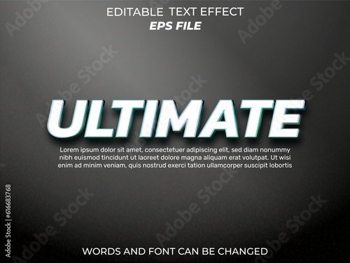 ultimate text effect, font editable, typography, 3d text. vector template