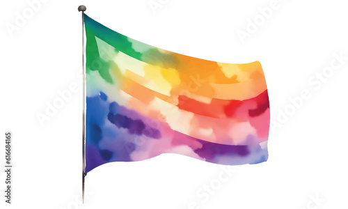 Rainbow color stripes symbol of LGBTQ gay Pride, Third gender day, Free vector pride day flag watercolor