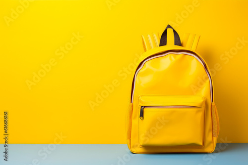 School bag with school supplies, generative ai 