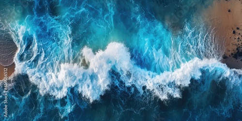 Spectacular Aerial view of the ocean waves. Generative AI 