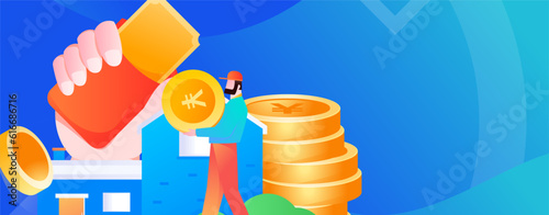 Home loan flat vector concept operation illustration

