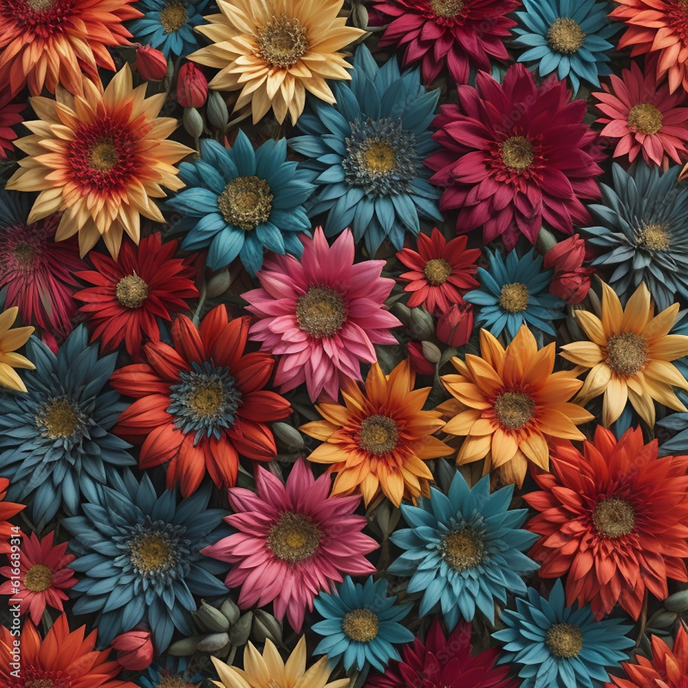Vibrant Petals, A Whimsical Floral Pattern Vibrant Petals, A Whimsical Floral Pattern