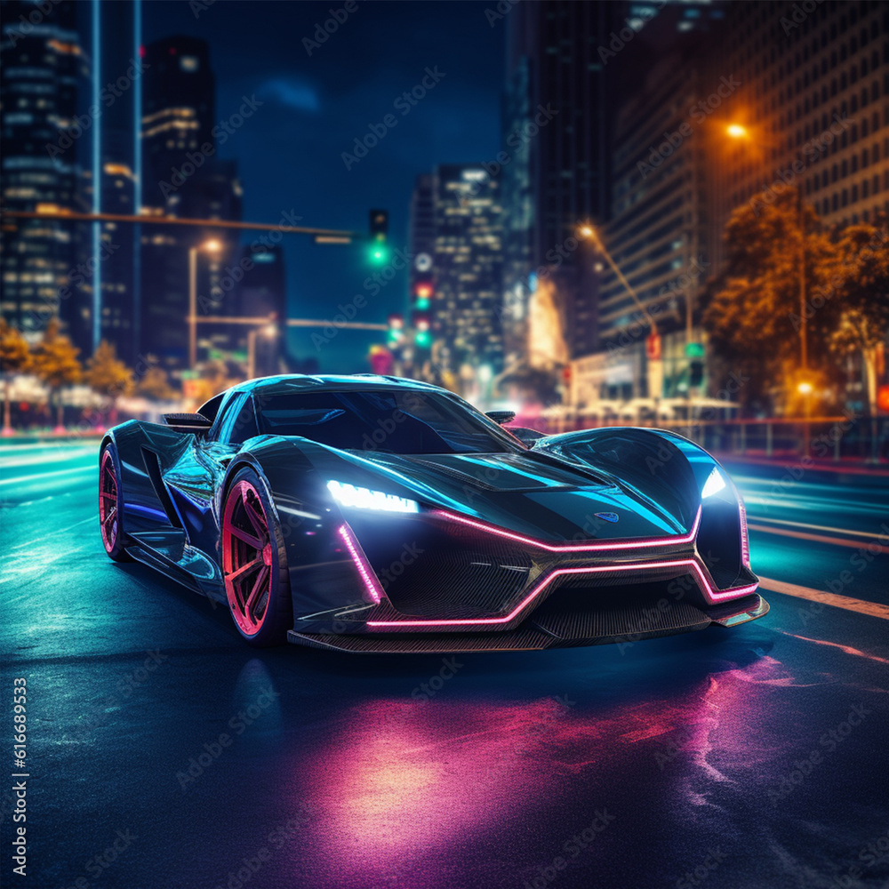 Futuristic Super Car Generated with AI Futuristic Super Car Generated with AI