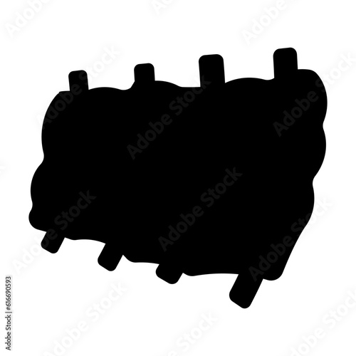ribs bbq meat black white element icon