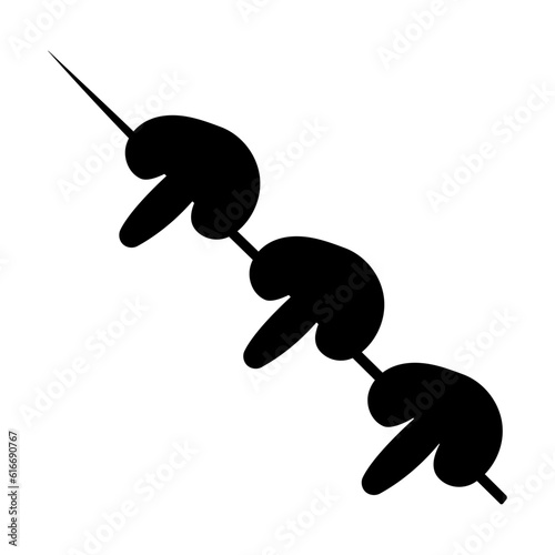 mushroom bbq vegetable piece food icon element