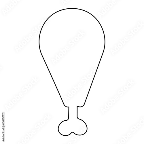 chicken legs black white line icon element