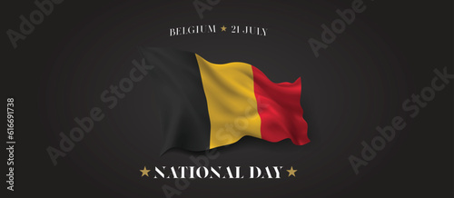 Belgium national day vector banner, greeting card photo