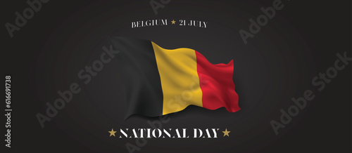 Belgium national day vector banner, greeting card