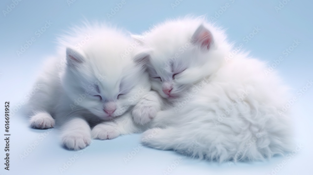 Three cute lazy kittens.AI generated. 