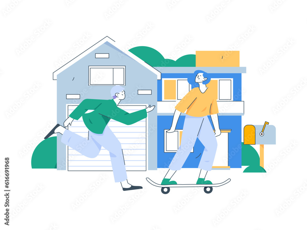 Vector internet operation illustration of people exercising and running healthy
