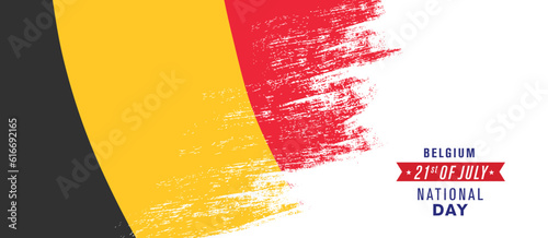 Belgium happy national day greeting card, banner vector illustration