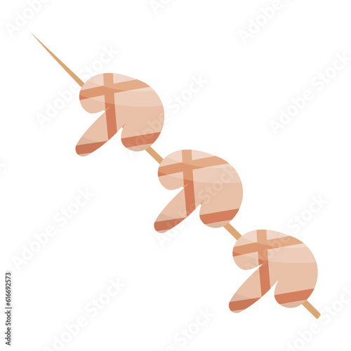 mushroom bbq vegetable piece food icon element