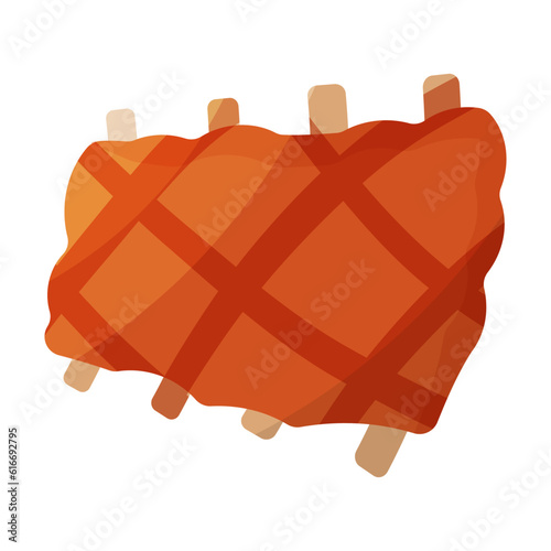 ribs bbq fry meat food element icon