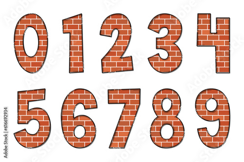 Handcrafted Under Construction Numbers. Color Creative Art Typographic Design