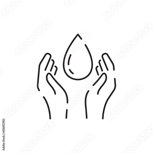 Icon line water. Drop liquid drink vector pictograms isolated on a white background
