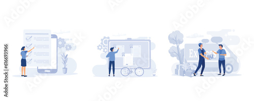 Schedule planning illustration. Business management and organization concept. flat vector modern illustration 