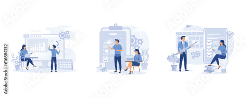 target, business workflow, time management, marketing material, business presentation. flat vector modern illustration
