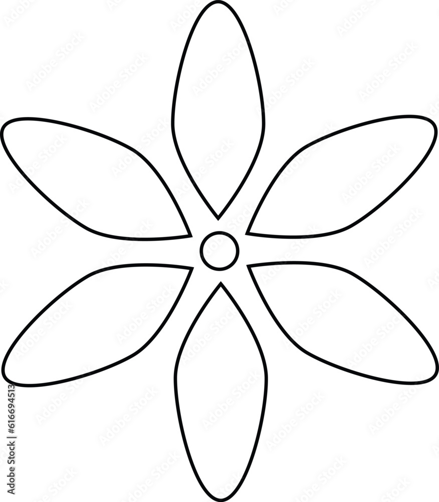 Simple Outline Flower Icon on white background. Best For Logo Design, clipart and KDP Simple Outline Flower Icon on white background. Best For Logo Design, clipart and KDP