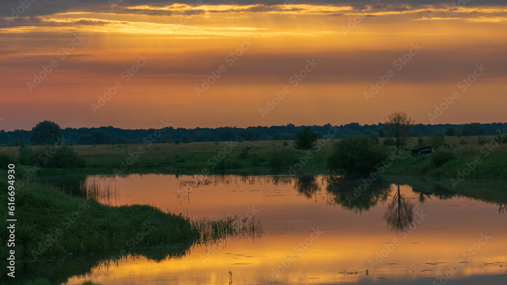 sunrise over lake