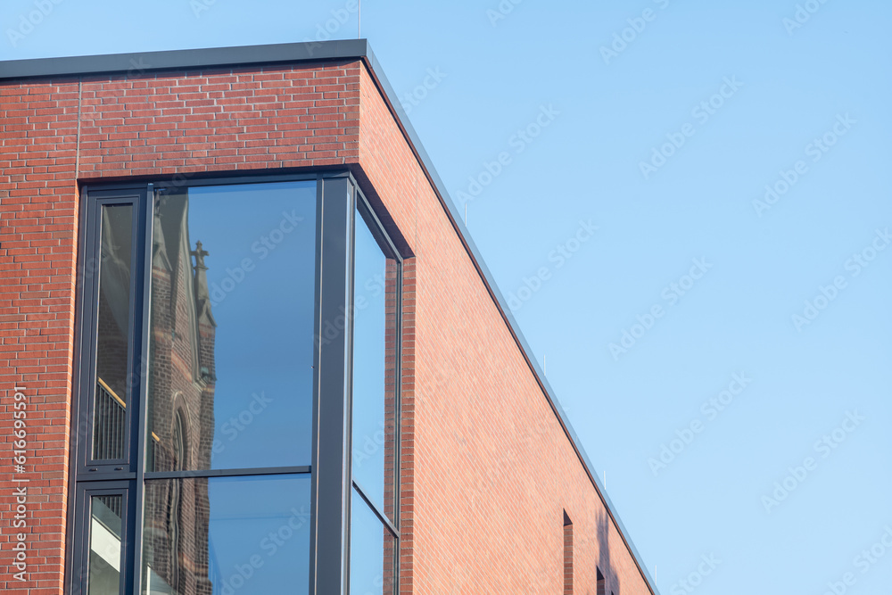 partial section of a modern residential building partial section of a modern residential building