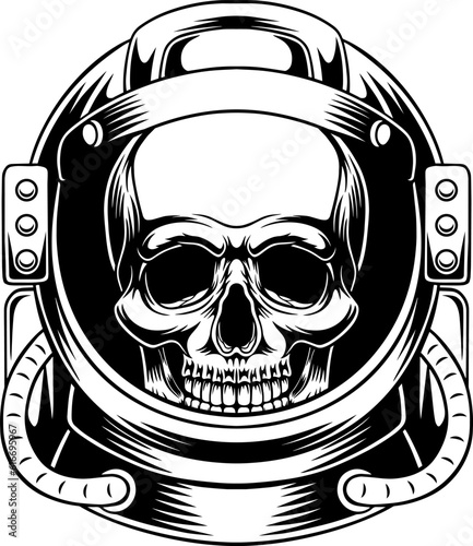 astronaut skull in space helmet