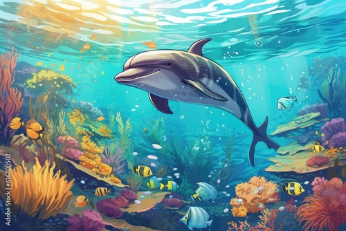 Dolphins in the sea