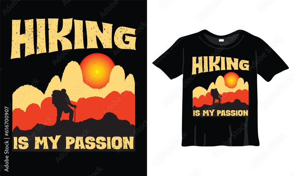  Hiking Is My Therapy Fashion T-shirt Design Vector
