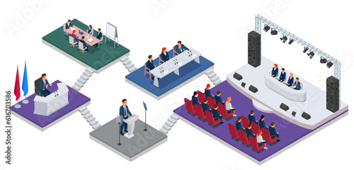 Conference Hall Isometric Concept
