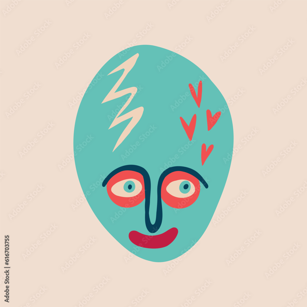 Funny bizarre alien. Illustration in a modern childish hand-drawn style Funny bizarre alien. Illustration in a modern childish hand-drawn style