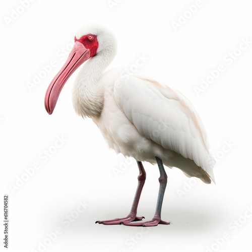 African Spoonbill Savanna Animal. Isolated on White Background. Generative AI.