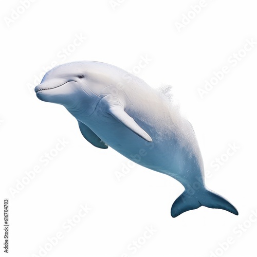 Beluga whale Water Animal. Isolated on White Background. Generative AI.