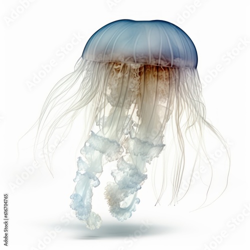 Box jellyfish Water Animal. Isolated on White Background. Generative AI.