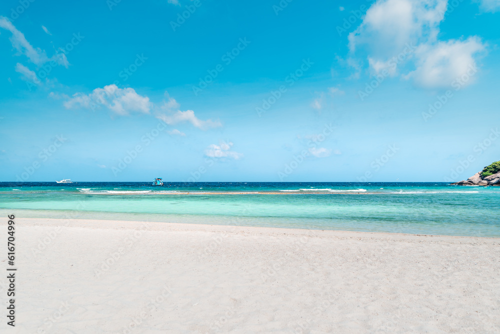 white beach on tropical island