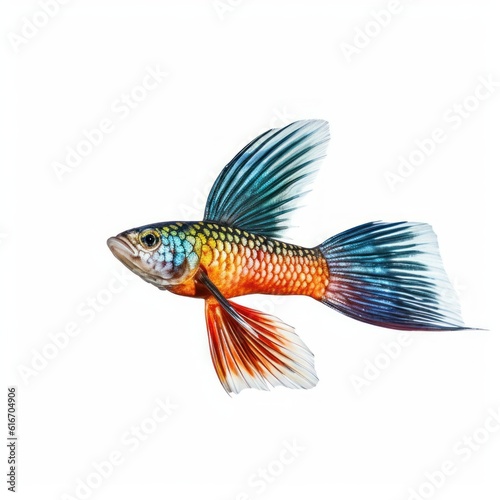 Flying fish Water Animal. Isolated on White Background. Generative AI.