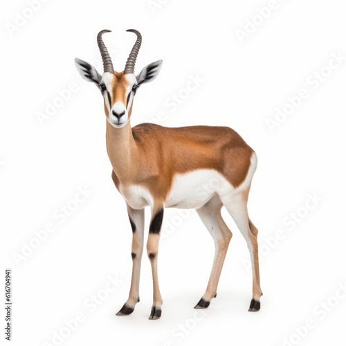 Grant's Gazelle Savanna Animal. Isolated on White Background. Generative AI.