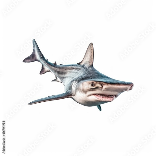 Hammerhead shark Water Animal. Isolated on White Background. Generative AI.