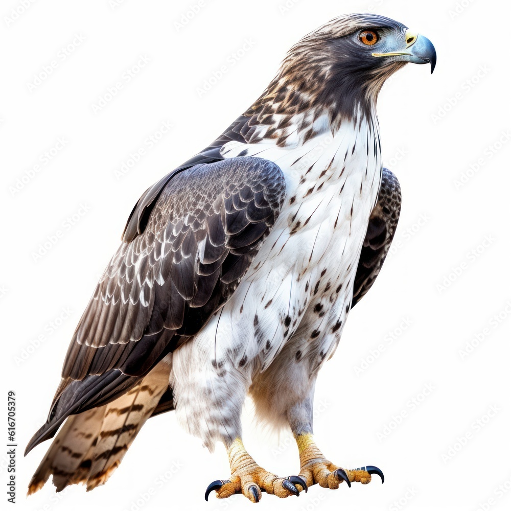 Obraz premium Martial Eagle Savanna Animal. Isolated on White Background. Generative AI.
