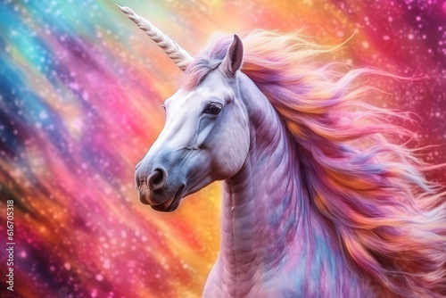 A fascinating and divine Unicorn  with beautiful background