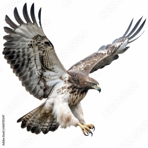Martial Eagle Savanna Animal. Isolated on White Background. Generative AI.