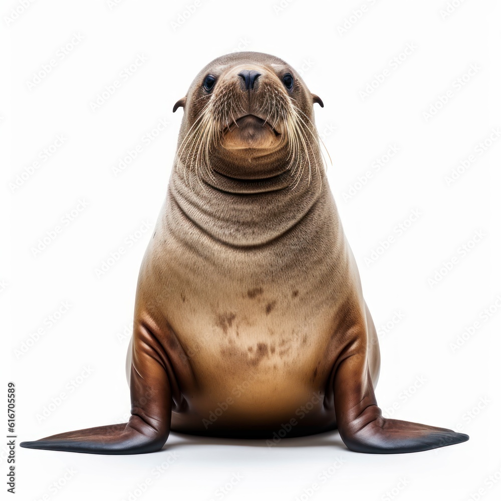 Fototapeta premium Sea lion Water Animal. Isolated on White Background. Generative AI.