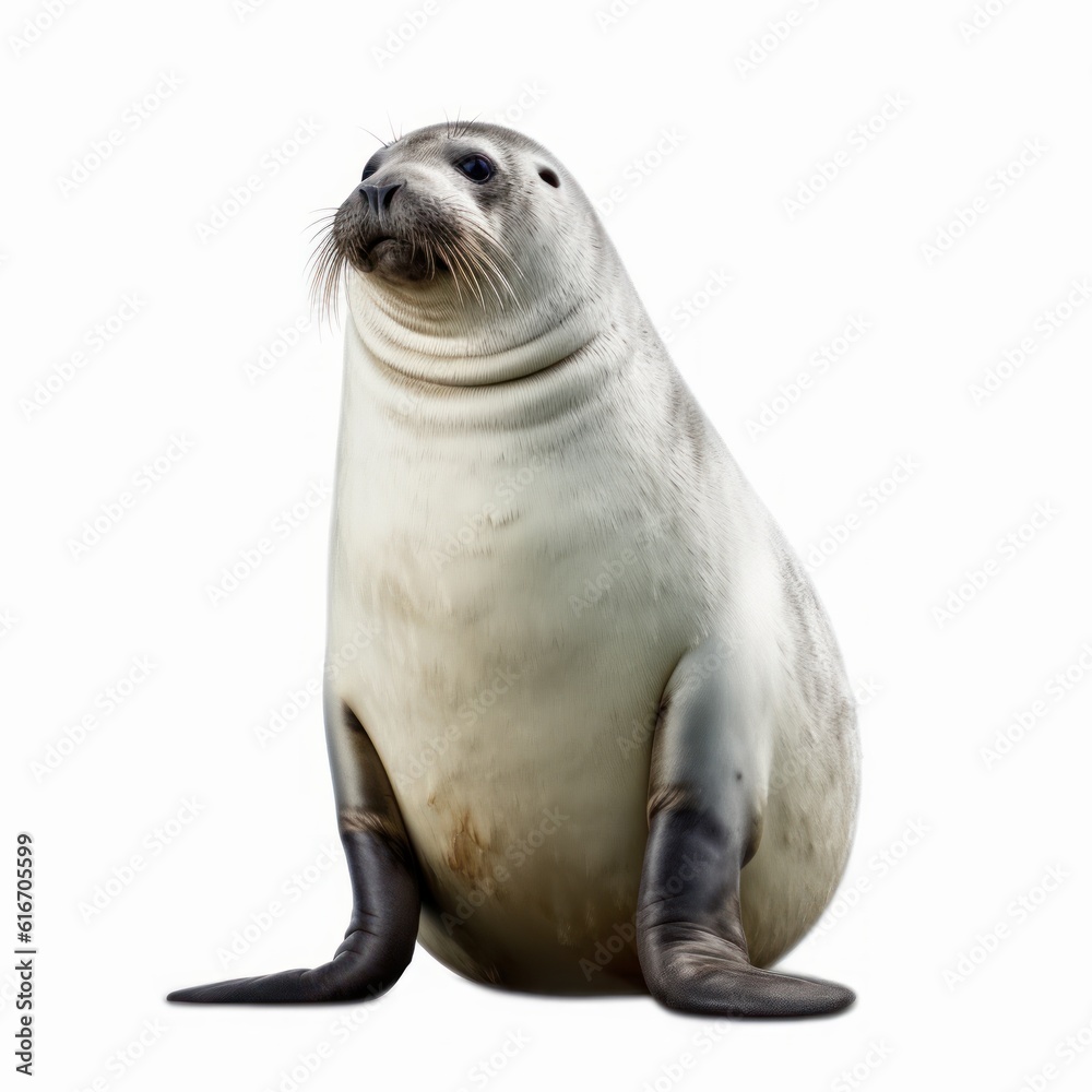 Fototapeta premium Seal Water Animal. Isolated on White Background. Generative AI.