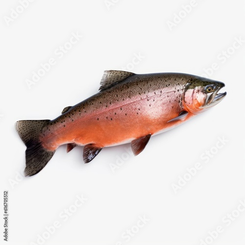 Salmon Water Animal. Isolated on White Background. Generative AI.