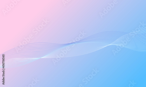 pink blue curve wave lines with soft gradient abstract background