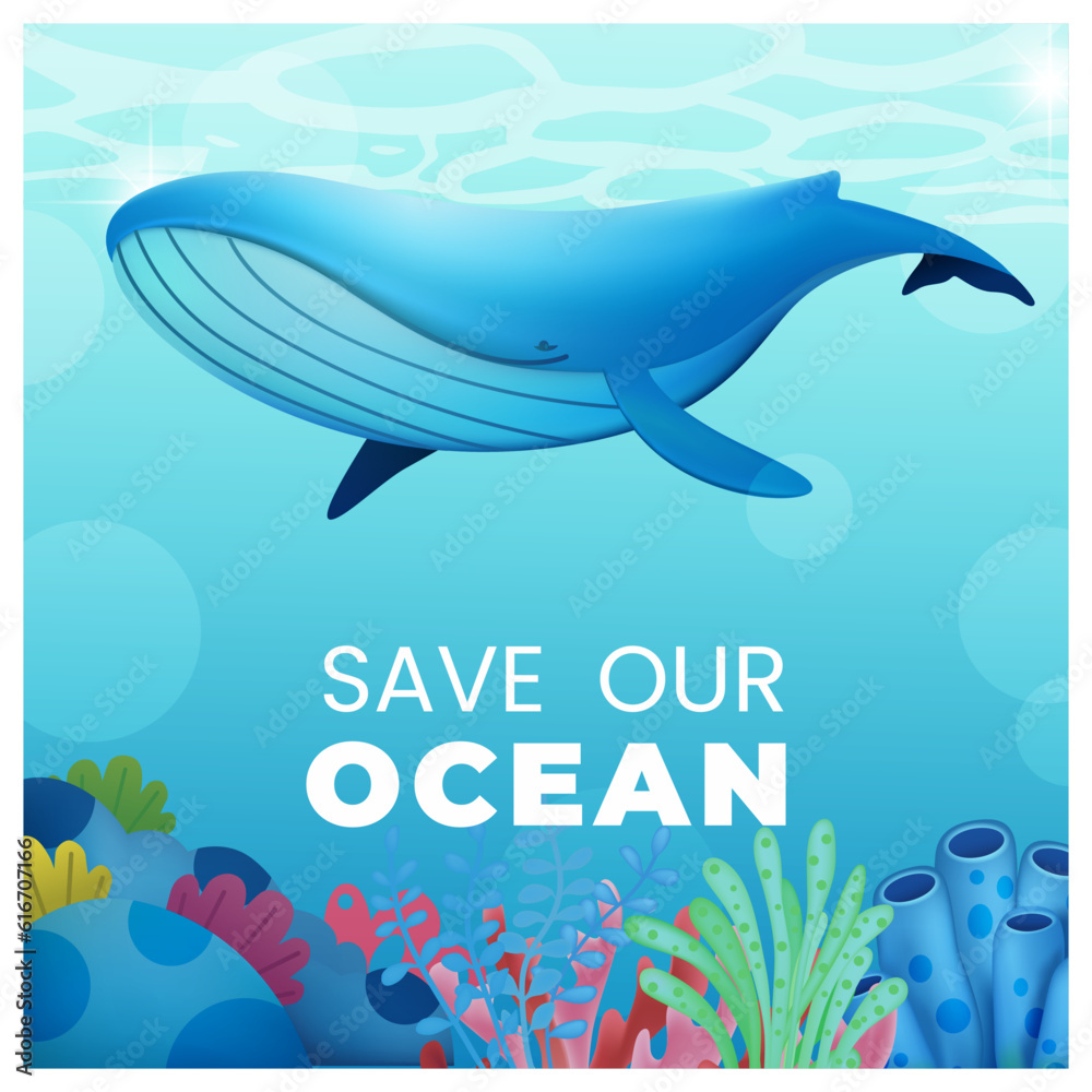 save ocean with whale, world ocean day save ocean with whale, world ocean day