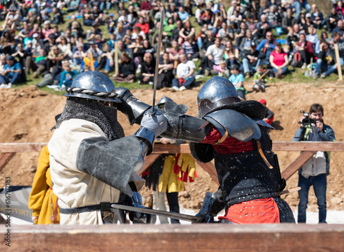 Medieval knights' clash © Shumperk