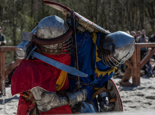 Medieval knights' clash