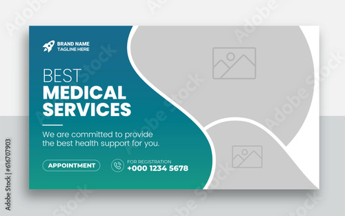 Medical healthcare youtube thumbnail and web banner template | Medical healthcare web banner template and video thumbnail | Editable promotion banner design