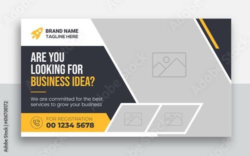 Business youtube thumbnail and web banner template