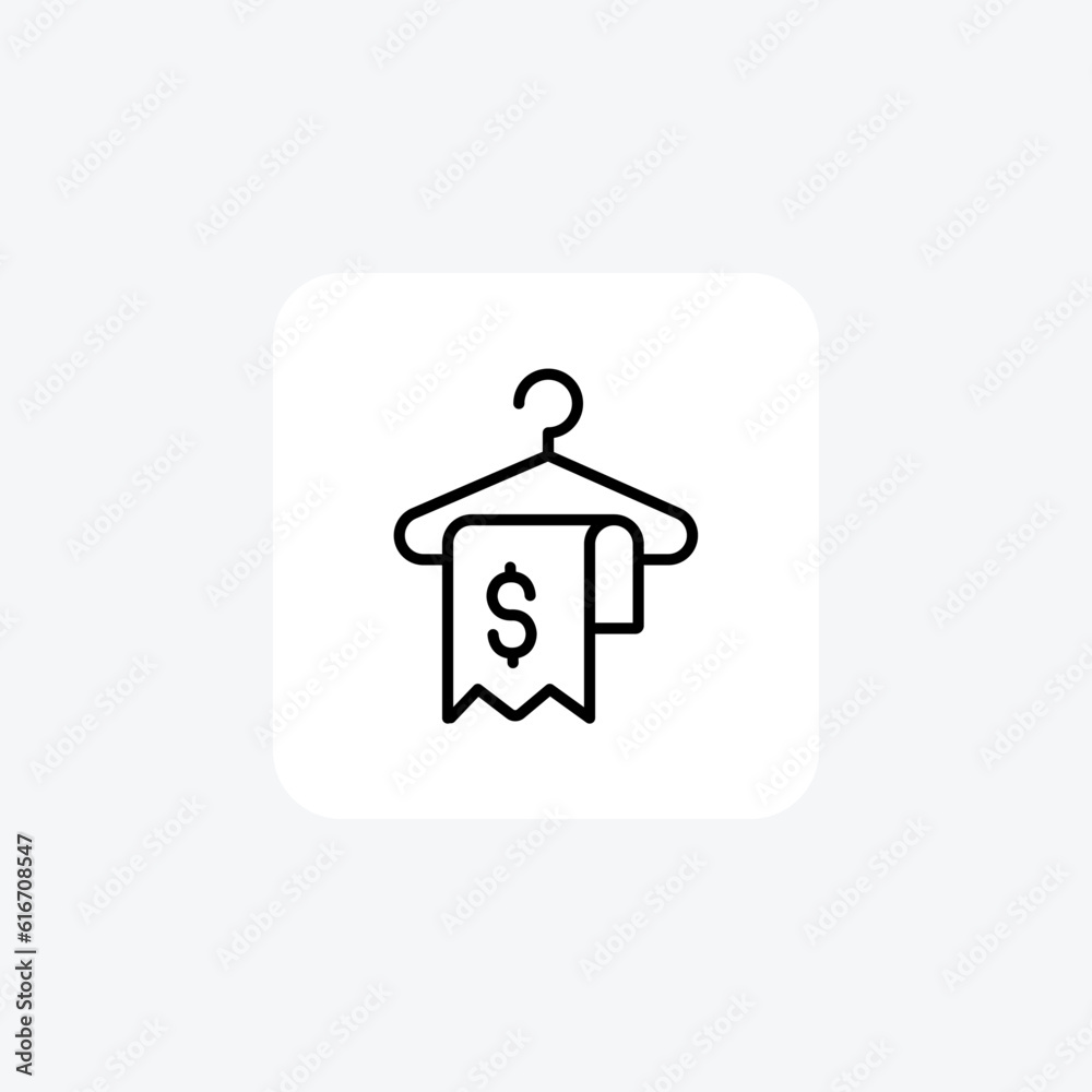 Hanger with towel line icon
Hanger with towel line icon
